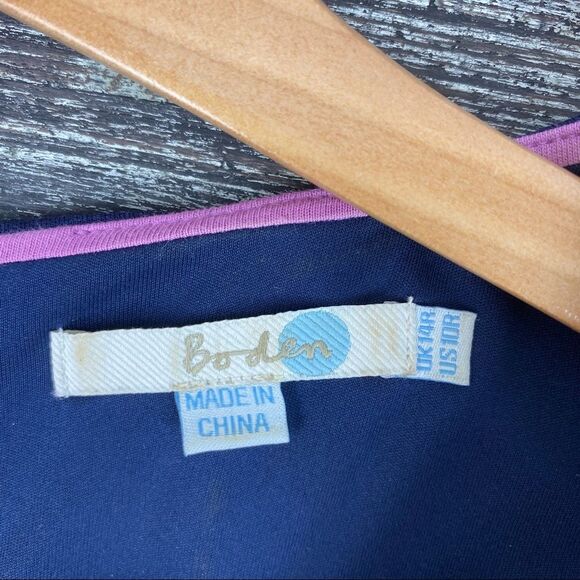 Boden Blue Sleeveless Button Waist Midi Dress 10 - Picture 6 of 7